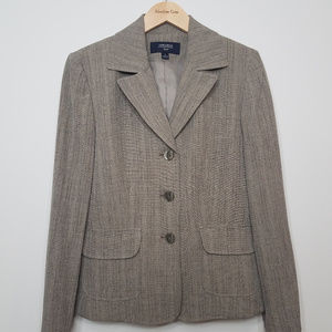 Jones Wear Gray Suit Jacket Blazer lined coat With Pockets Light Academia size 8